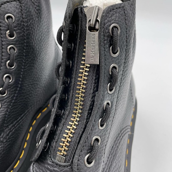 SOLD-New Dr Martens Sinclair Platform Boots Black Zip Front Smooth Leather - Picture 7 of 9